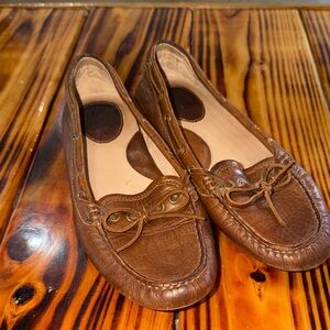 Frye Brown Leather Moccasin Flats